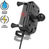 RAM-B-149Z-A-UN12W-V7M-1 RAM® Tough-Charge™ 15W Waterproof Wireless Charging Motorcycle Mount