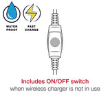 RAM-B-149Z-A-UN12W-V7M-1 RAM® Tough-Charge™ 15W Waterproof Wireless Charging Motorcycle Mount