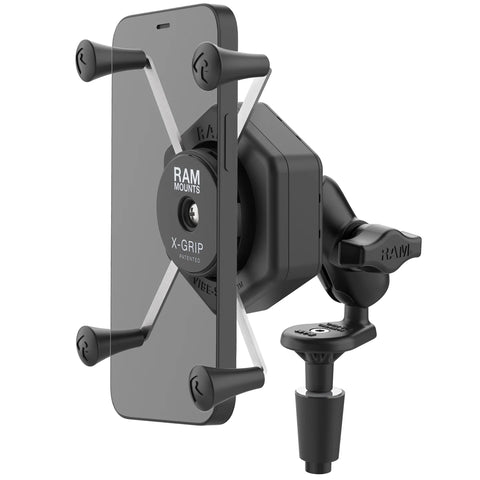 RAM-B-176-A-UN10-462 RAM® X-Grip® Large Phone Mount with Vibe-Safe™ & Fork Stem Base - Short