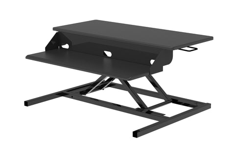 Luxor CVTR PRO-BK Two-Tier Pneumatic Standing Desk Converter - Black