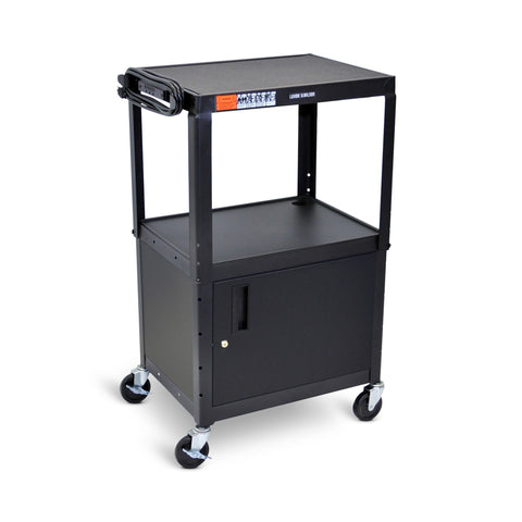 Luxor AVJ42C Adjustable-Height Steel AV Cart - Cabinet