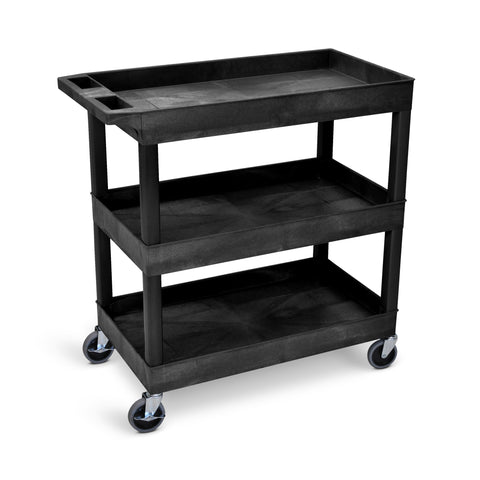 Luxor EC111-B 32" x 18" Tub Cart - Three Shelves