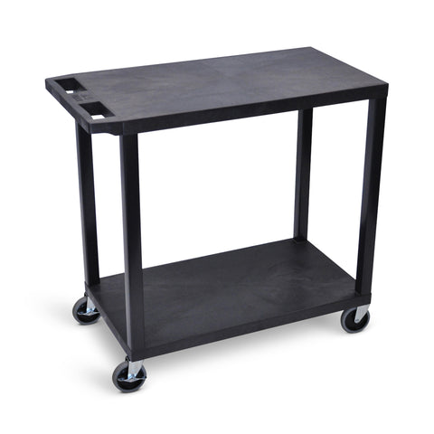 Luxor EC22-B 32" x 18" Cart - Two Flat Shelves