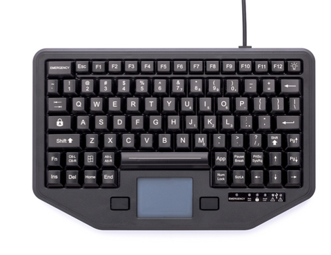 iKey IK-88-TP-USB Full Travel Backlit USB Rugged Keyboard w/ TouchPad (NO USB PORT) - Synergy Mounting Systems