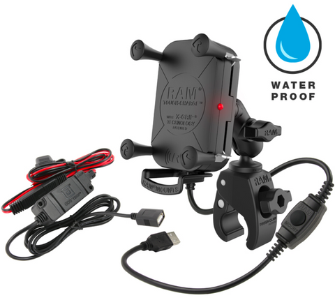 RAM-B-400-A-UN12W-V7M  RAM Tough-Charge Waterproof Wireless Charging Mount w/ Tough-Claw - Synergy Mounting Systems