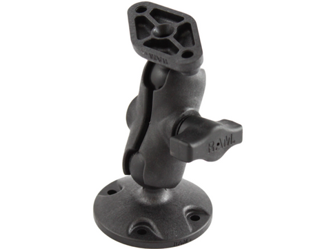 RAP-B-138-AU RAM Mounts SHORT High-Strength Composite Drill-Down Mount with Diamond Plate - Synergy Mounting Systems
