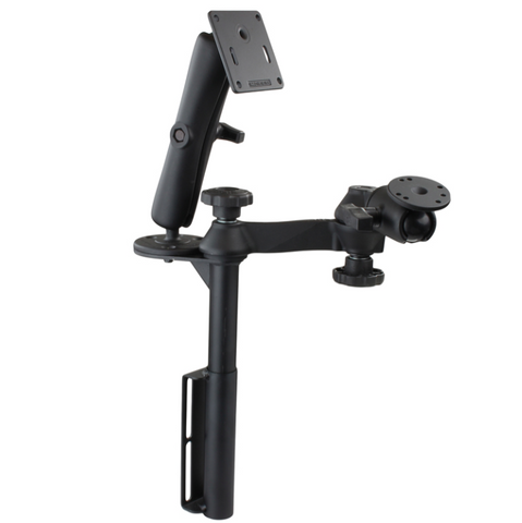 RAM-VB-181-WEST1 RAM Mounts Vertical Drill-Down Mount with Swing Arms and Double Ball Mount - Synergy Mounting Systems