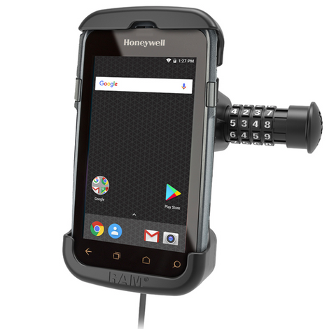 RAM-HOL-HON7CLU RAM® Combo-Locking Form-Fit Powered Dock for Honeywell CT50 & CT60 - Synergy Mounting Systems