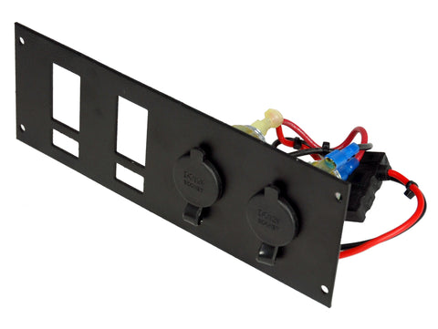 Havis C-LP2-PS2/L 2 Lighter Plug Outlet W/ 2 Switch Cut Outs & Label Cutouts - Synergy Mounting Systems