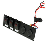 Havis C-LP2-PS3/L 2 Lighter Plug Outlet W/ 3 Switch Cut Outs & Label Cutouts - Synergy Mounting Systems