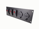 Havis C-LP2-PS3 2 Lighter Plug Outlet W/ 3 Switch Cut Outs, 3" Mounting Space - Synergy Mounting Systems