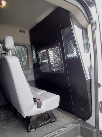 Havis P-FRONT-4 Front partition for 2015-2021 Ford Transit window van with medium roof and side sliding door - Synergy Mounting Systems