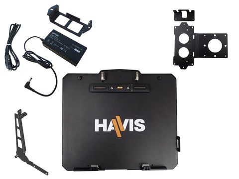 Havis PKG-DS-GTC-1009-3 Package - Cradle (no dock) with Triple Pass-Through RF Antenna Connections, LPS-140 (120W Vehicle Power Supply with LPS-208), and DS-DA-422 (Screen Support) for Getac