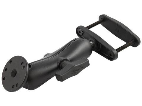 RAM-101U-247-3 RAM Mounts 3" Max Width Clamp Mount with C Size 1.5" Ball Medium Double Socket Arm & 2.5" Round Plate AMPs Hole Pattern - Synergy Mounting Systems