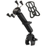 RAM-B-400-C-UN7U RAM Mounts Small Tough-Claw Base with Long Double Socket Arm and Universal RAM® X-Grip® Cell/iPhone Cradle - Synergy Mounting Systems