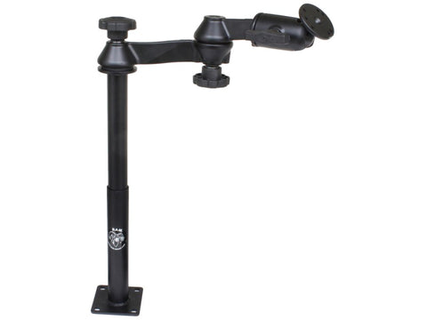 RAM-VP-SW1-129 RAM Mounts Double Swing Arm with 12" Male Tele-Pole, 9" Female Tele-Pole & 2.5" Round Base AMPs Hole Pattern - Synergy Mounting Systems