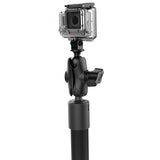 RAP-422-18-A-GOP1 RAM Mounts Tough-Pole™ Action Camera Mount with Single Pipe and Adjustable Track Base - Synergy Mounting Systems