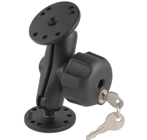 RAM-B-101LU RAM Mounts Double Ball Mount with Key Lock Knob - Synergy Mounting Systems