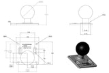 RAM-D-2461U RAM Mounts 75x75mm VESA Plate with Ball w/ 2.25-Inch D-Size Ball - Synergy Mounting Systems