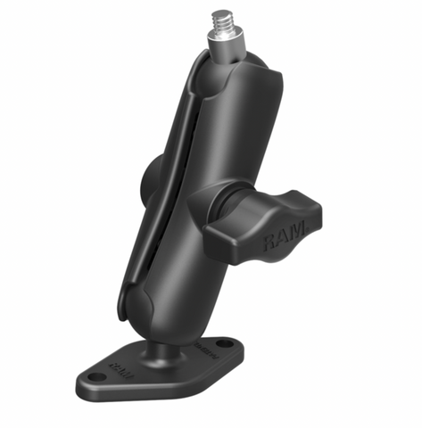 RAM-B-102-237U RAM Mounts Double Ball Mount with Diamond Plate and 1/4"-20 Threaded Stud - Synergy Mounting Systems