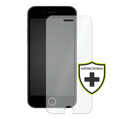 OuterFactor OnGuard Screen Protector, iPhone SE (2/3rd Gen), 2.5D Curved 9H Tempered Glass, Antimicrobial, Model # 30-0041300