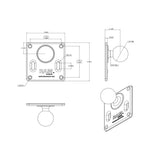 RAM-103U-D-2461 RAM Double Socket Arm with Diamond Ball Plate - C Size 1.5" Ball