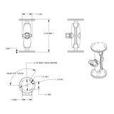 RAM-B-138-TAB8U RAM Universal Double Ball Mount with Two Round Plates - B Size Medium