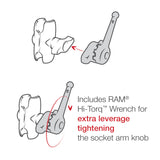 RAM-D-115-C-KNOB9H RAM Marine Electronics Mount with RAM® Hi-Torq™ Wrench