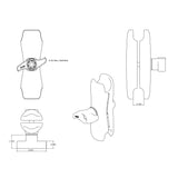 RAM-D-201U-MI1 RAM Double Socket Arm with Jam Nut - D Size Medium - 2.25-Inch Sockets