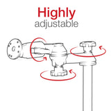 RAM-VP-SW1-12 RAM 12" Upper Pole with Double Swing Arms & Round Plate
