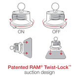 RAM-B-166-PD5U RAM® Quick-Grip™ Pro Phone Mount with Twist-Lock™ Suction Cup - Medium