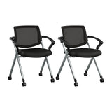 Bush Business Furniture CH4001BLF-03 Envision Mesh Back Folding Chairs with Arms - Set of 2 in Black Mesh