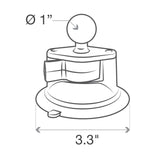 RAP-B-322U RAM Mounts Suction Cup with Short Arm