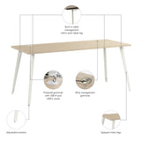 Bush Business Furniture VSD172NE Vista 72W x 30D Computer Desk with Splayed Metal Legs in Natural Elm