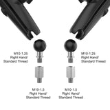 RAM-B-349-M1015-C-465RL RAM Tough-Mirror™ Kit with M10-1.25 Bases + M10-1.5 Adapters - Long Arm