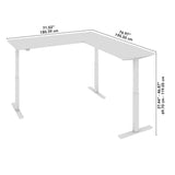 Bush Business Furniture M6SL7278PGSK Move 60 Series 72W Height Adjustable L Shaped Standing Desk in Platinum Gray with Metallic Gray Base