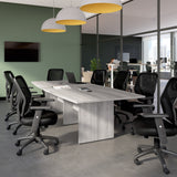 Bush Business Furniture 99TB12048PGK 120-inch Office Conference Table with Wood Base in Platinum Gray