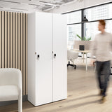 Bush Business Furniture AUS230WHK Assure Single Tier 2 Door Storage Locker with Keypad Locks in White