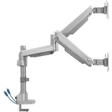 Lorell LLR99803 Dual Mounting Arm for Two Monitors - Gray