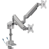 Lorell LLR99803 Dual Mounting Arm for Two Monitors - Gray