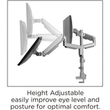 Lorell LLR99804 Triple Mounting Arm for Three Monitors - Gray