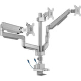 Lorell LLR99804 Triple Mounting Arm for Three Monitors - Gray