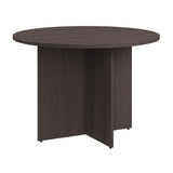 Bush Business Furniture 99TB42RSG 42-inch Round Conference Table with Wood Base in Storm Gray