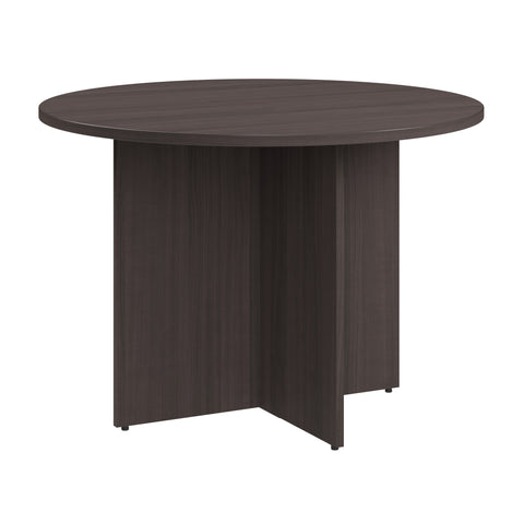 Bush Business Furniture 99TB42RSG 42-inch Round Conference Table with Wood Base in Storm Gray