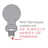 RAM-B-236U RAM Mounts B-Size 1-Inch Ball Adapter with 3/8"-16 Threaded Post