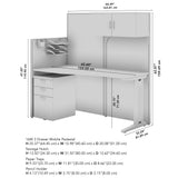 Bush Business Furniture WC36192-03STGK Office in an Hour 65W Straight Cubicle Desk with Storage, Drawers, and Organizers in Pure White