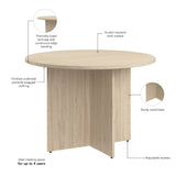 Bush Business Furniture 99TB42RNE 42-inch Round Conference Table with Wood Base in Natural Elm
