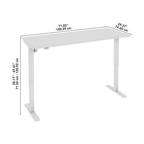 Bush Business Furniture M4S7230PGSK Move 40 Series 72W x 30D Electric Height Adjustable Standing Desk in Platinum Gray with Metallic Gray Base