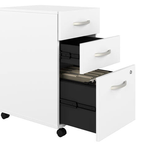 Bush Business Furniture SCF216WHSU Studio C 3 Drawer Mobile File Cabinet in White