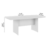 Bush Business Furniture 99TB7236PG 72-inch Office Conference Table with Wood Base in Platinum Gray